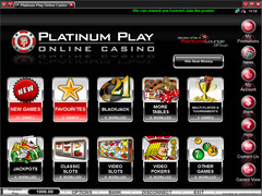 Platinum Play Casino Lobby